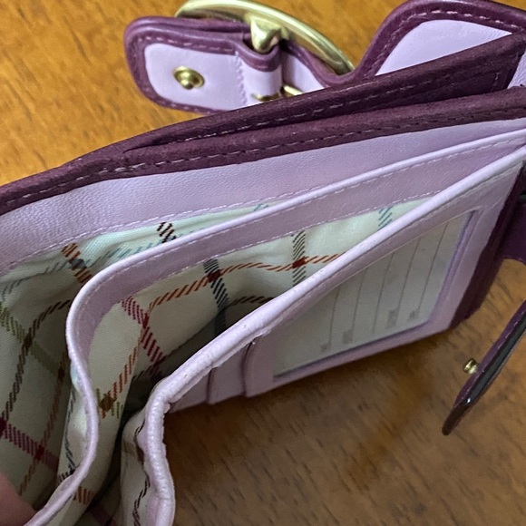 NWOT - Coach Purple and Brown Leather Clutch Wallet - Picture 5 of 5